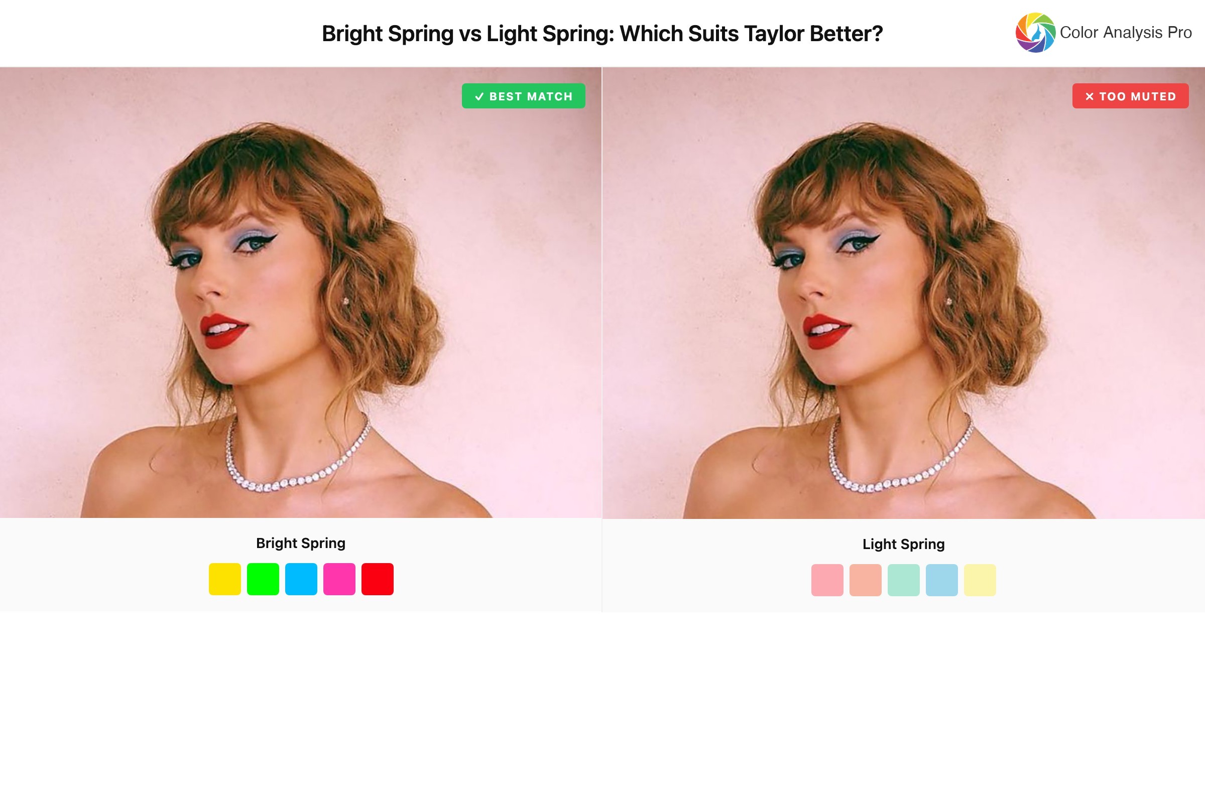 Bright Spring vs Light Spring comparison with Taylor Swift