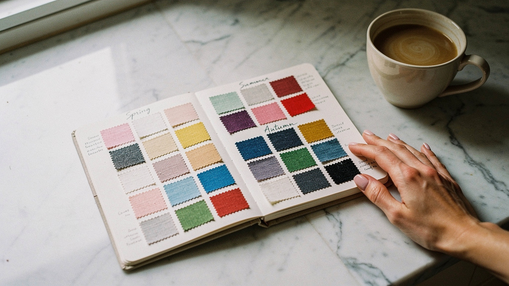Personalized color swatch booklet with seasonal palettes